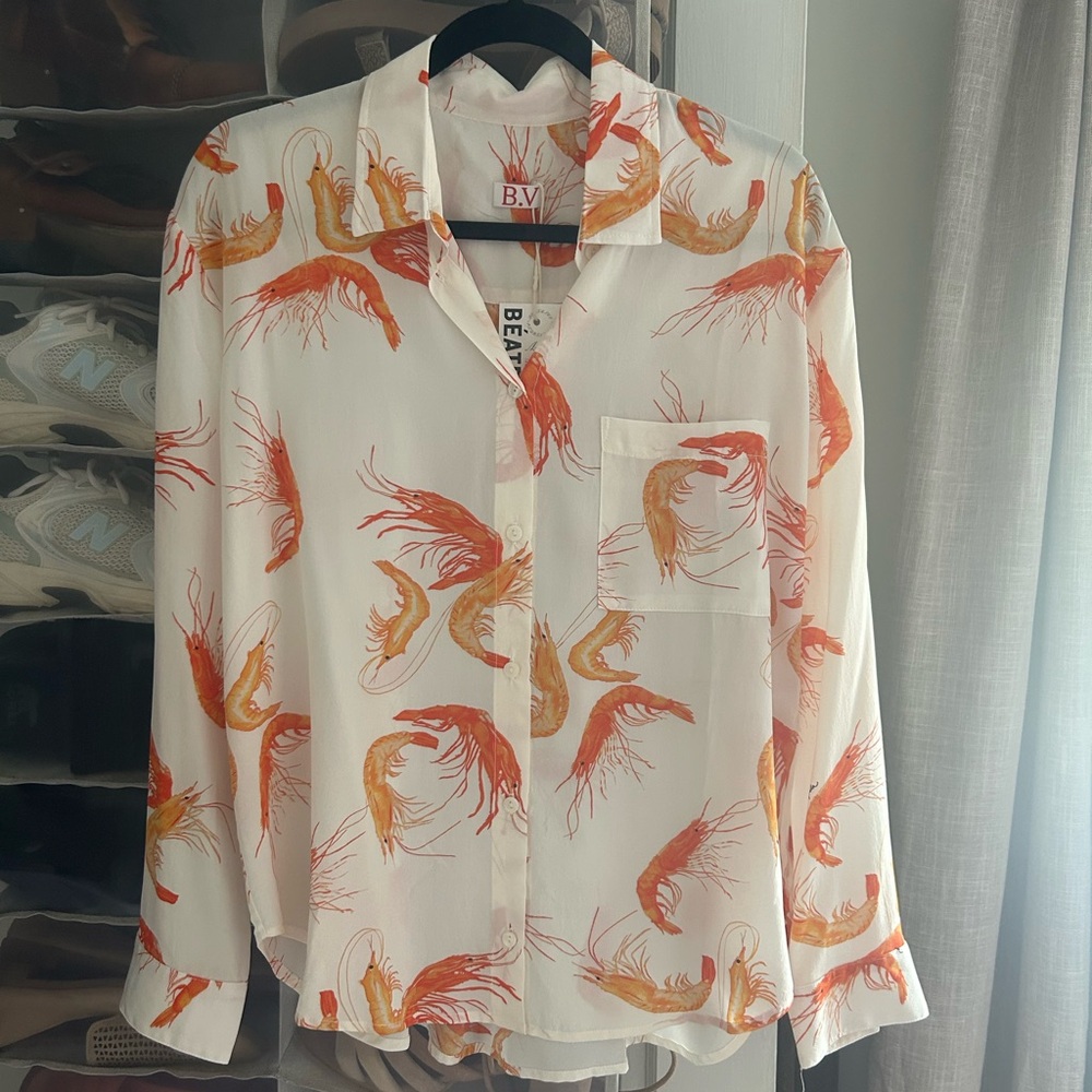Beatrice Valenzuela Silk Shrimp Shirt (sheer)
